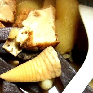 タケノコと生姜の焼酎付けの煮もの。